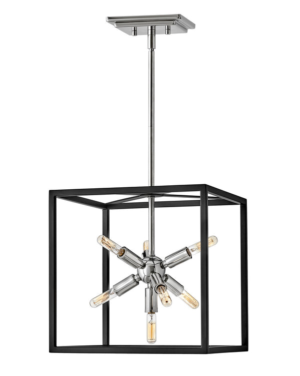 Hinkley - 46313BLK-PN - LED Pendant - Aros - Black with Polished Nickel accents from Lighting & Bulbs Unlimited in Charlotte, NC