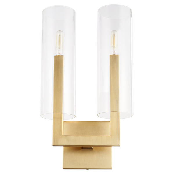 Quorum - 5277-2-80 - Two Light Wall Mount - Harbin - Aged Brass from Lighting & Bulbs Unlimited in Charlotte, NC