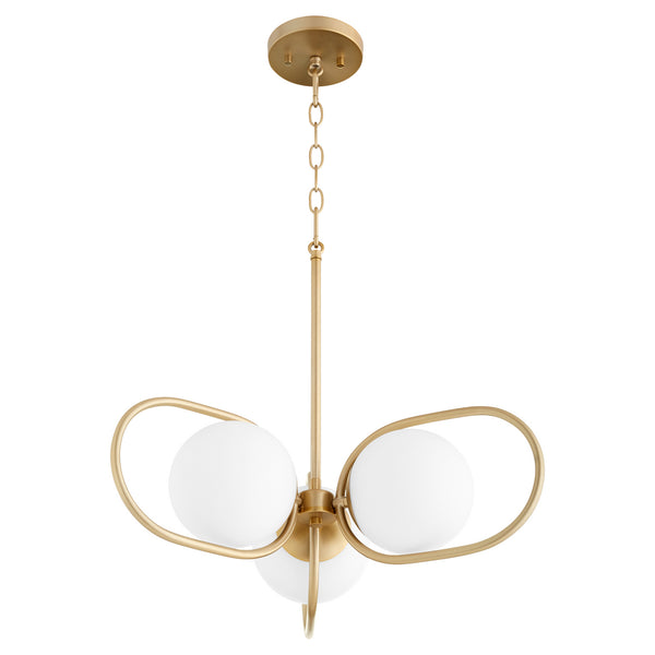 Quorum - 6137-3-80 - Three Light Chandelier - Belmont - Aged Brass from Lighting & Bulbs Unlimited in Charlotte, NC