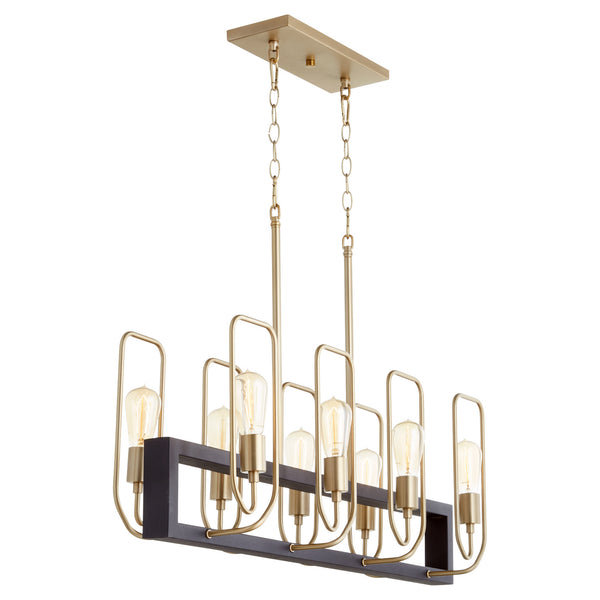Quorum - 66-8-6980 - Eight Light Chandelier - Howe - Textured Black w/ Aged Brass from Lighting & Bulbs Unlimited in Charlotte, NC