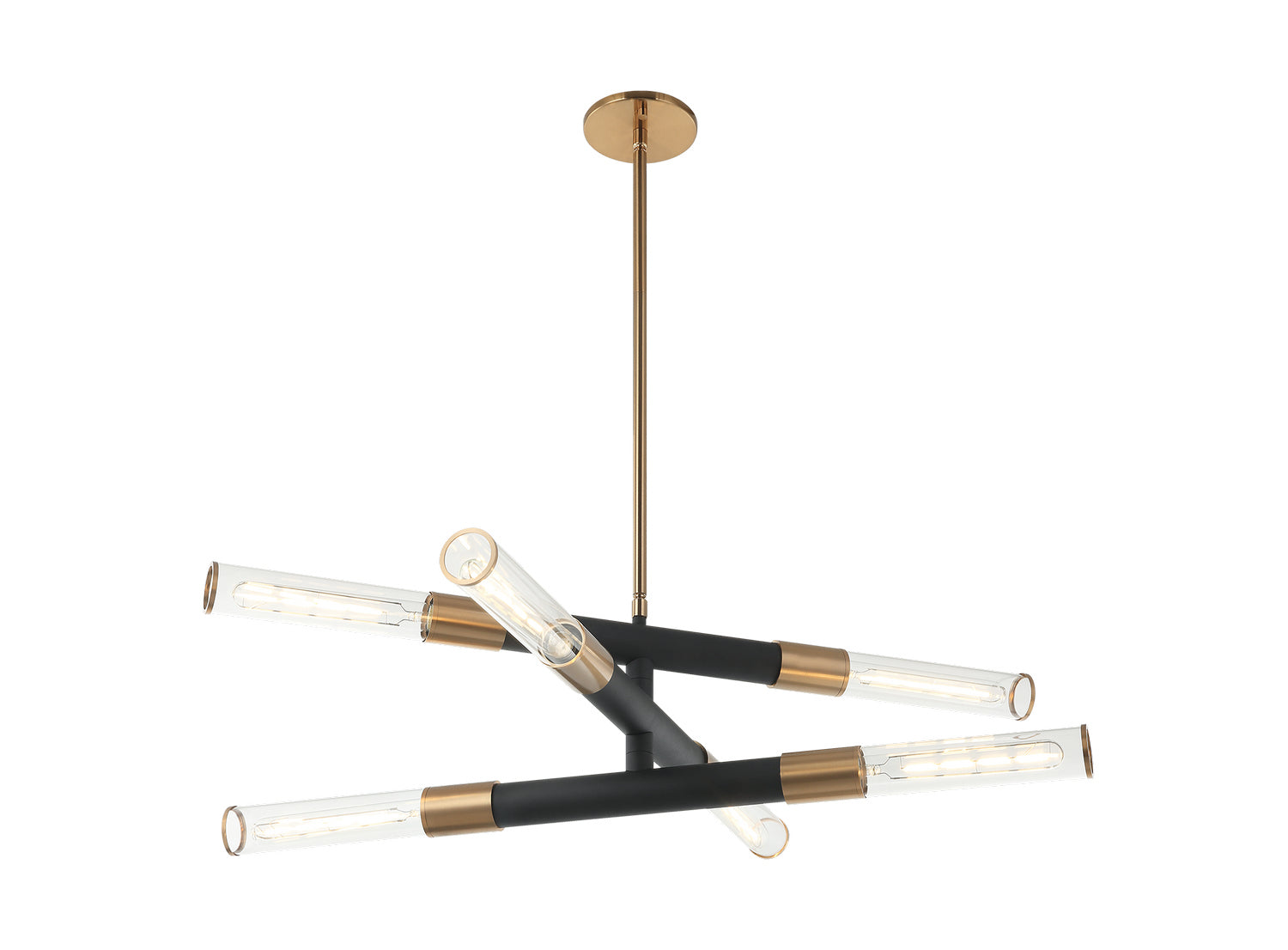 Matteo Lighting - C61206MBAG - Six Light Pendant - Tubo - Aged Gold Brass from Lighting & Bulbs Unlimited in Charlotte, NC