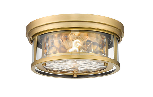 Z-Lite - 493F2-RB - Two Light Flush Mount - Clarion - Rubbed Brass from Lighting & Bulbs Unlimited in Charlotte, NC