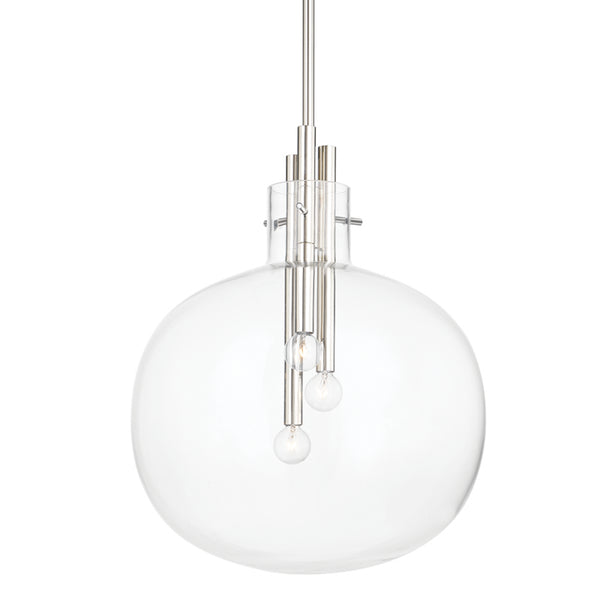 Hudson Valley - 3918-PN - Three Light Pendant - Hempstead - Polished Nickel from Lighting & Bulbs Unlimited in Charlotte, NC