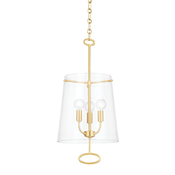 Hudson Valley - 4711-AGB - Three Light Pendant - James - Aged Brass from Lighting & Bulbs Unlimited in Charlotte, NC