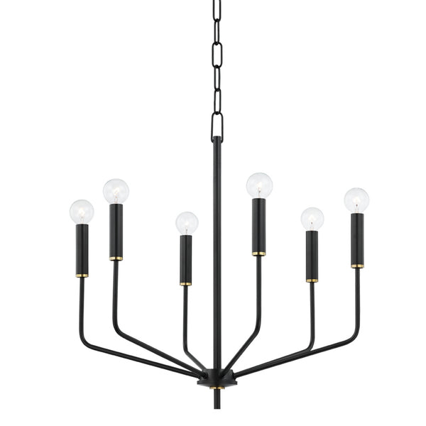 Mitzi - H516806-AGB/SBK - Six Light Chandelier - Bailey - Aged Brass/Soft Black from Lighting & Bulbs Unlimited in Charlotte, NC