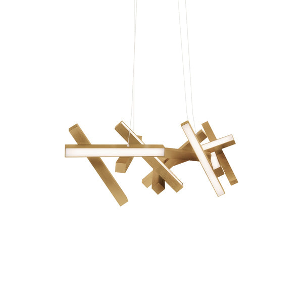 Modern Forms - PD-64848-AB - LED Linear Pendant - Chaos - Aged Brass from Lighting & Bulbs Unlimited in Charlotte, NC