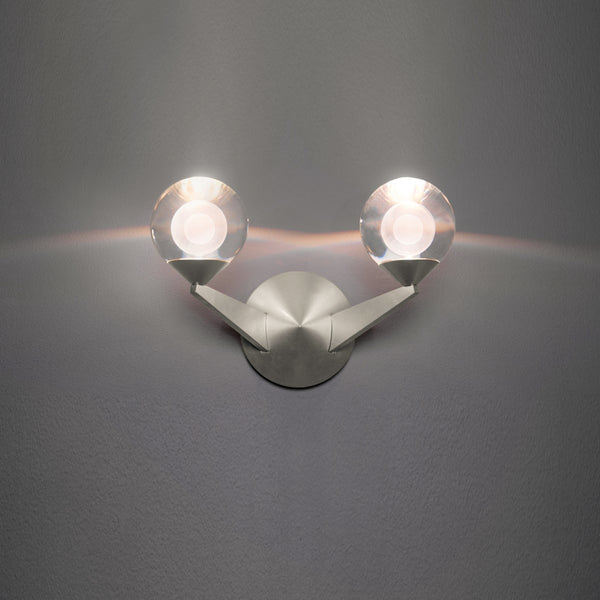 Modern Forms - WS-82015-SN - LED Wall Sconce - Double Bubble - Satin Nickel from Lighting & Bulbs Unlimited in Charlotte, NC