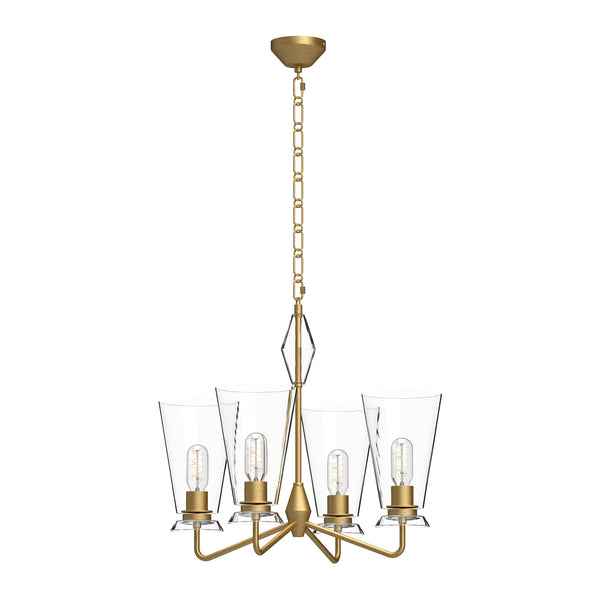 Alora - CH570423BGCL - Four Light Chandelier - Salem - Brushed Gold/Clear Glass from Lighting & Bulbs Unlimited in Charlotte, NC