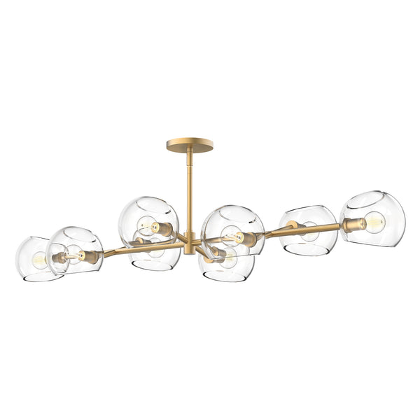 Alora - LP548848BGCL - Eight Light Linear Pendant - Willow - Brushed Gold/Clear Glass from Lighting & Bulbs Unlimited in Charlotte, NC