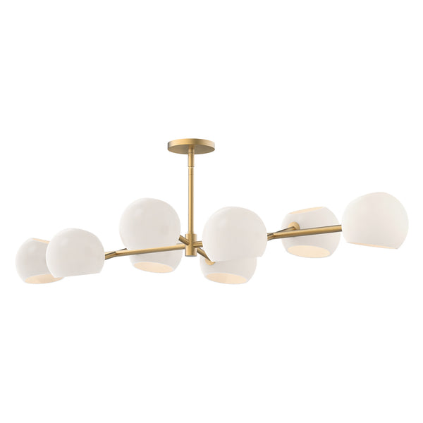 Alora - LP548848BGOP - Eight Light Linear Pendant - Willow - Brushed Gold/Opal Matte Glass from Lighting & Bulbs Unlimited in Charlotte, NC
