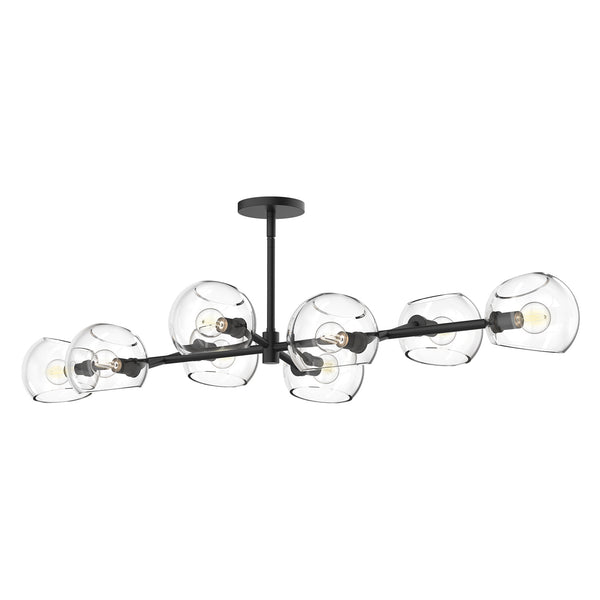 Alora - LP548848MBCL - Eight Light Linear Pendant - Willow - Matte Black/Clear Glass from Lighting & Bulbs Unlimited in Charlotte, NC