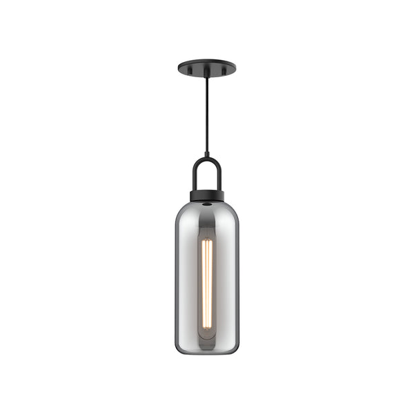 Alora - PD401505MBSM - One Light Pendant - Soji - Matte Black/Smoked Solid Glass from Lighting & Bulbs Unlimited in Charlotte, NC