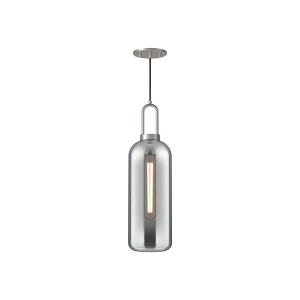 Alora - PD401606BNSM - One Light Pendant - Soji - Brushed Nickel/Smoked Solid Glass from Lighting & Bulbs Unlimited in Charlotte, NC