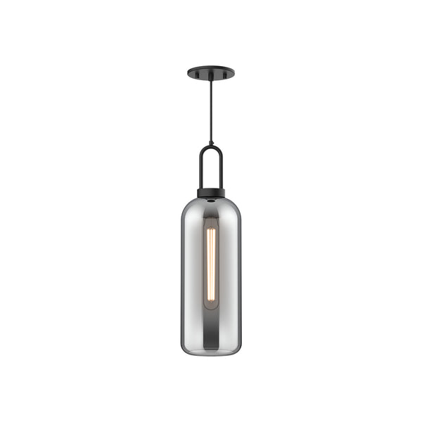 Alora - PD401606MBSM - One Light Pendant - Soji - Matte Black/Smoked Solid Glass from Lighting & Bulbs Unlimited in Charlotte, NC