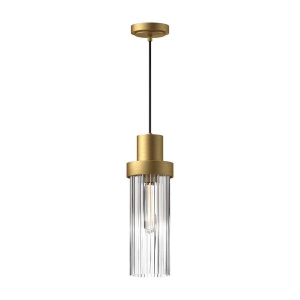 Alora - PD435605BGCR - One Light Pendant - Kent - Brushed Gold/Clear Ribbed Glass from Lighting & Bulbs Unlimited in Charlotte, NC
