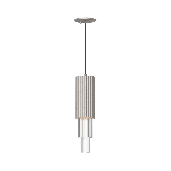 Alora - PD502204BNCR - LED Pendant - Bordeaux - Brushed Nickel/Clear Ribbed Glass from Lighting & Bulbs Unlimited in Charlotte, NC