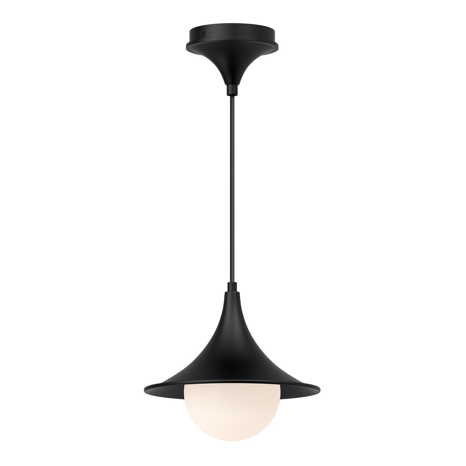Alora - PD525009MBOP - One Light Pendant - Fuji - Matte Black/Opal Matte Glass from Lighting & Bulbs Unlimited in Charlotte, NC