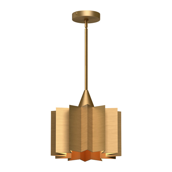 Alora - PD528412AG - One Light Pendant - Plisse - Aged Gold from Lighting & Bulbs Unlimited in Charlotte, NC
