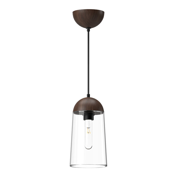 Alora - PD542207MBWT - One Light Pendant - Emil - Matte Black/Walnut from Lighting & Bulbs Unlimited in Charlotte, NC