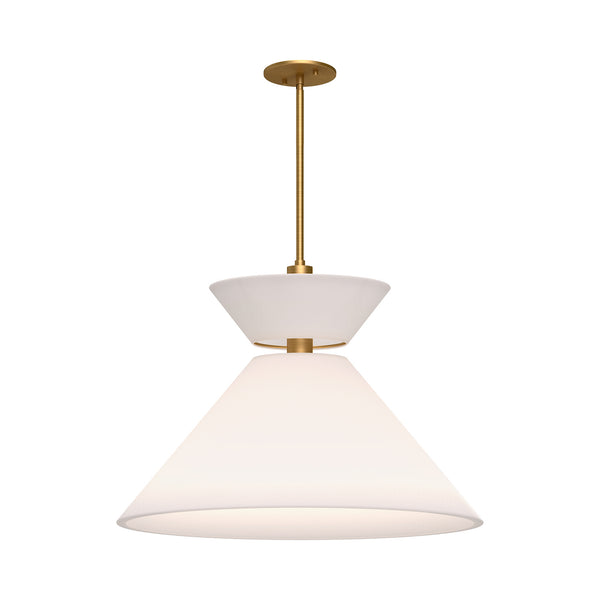 Alora - PD543022AGWL - One Light Pendant - Chapelle - Aged Gold/White Linen from Lighting & Bulbs Unlimited in Charlotte, NC