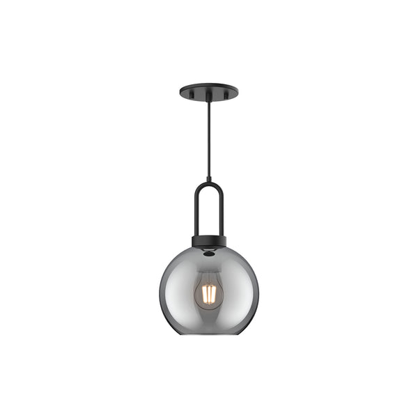 Alora - PD601608MBSM - One Light Pendant - Soji - Matte Black/Smoked Solid Glass from Lighting & Bulbs Unlimited in Charlotte, NC