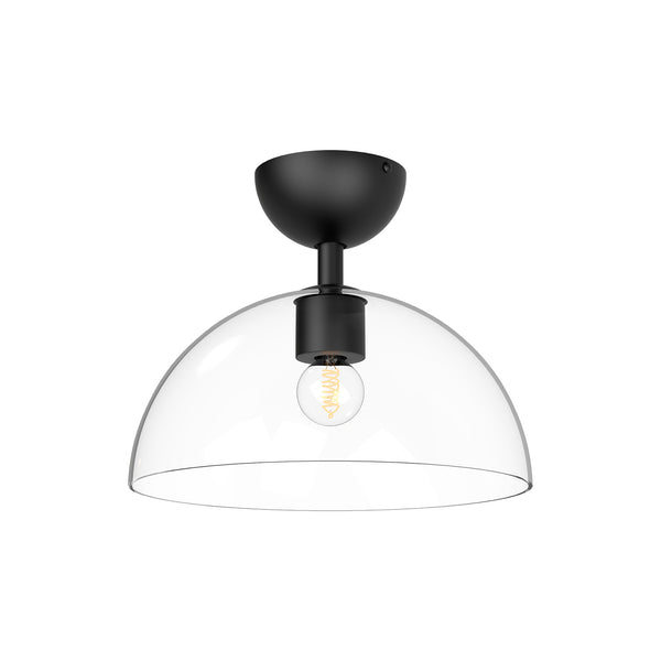 Alora - SF563012MBCL - One Light Semi-Flush Mount - Jude - Matte Black/Clear Glass from Lighting & Bulbs Unlimited in Charlotte, NC