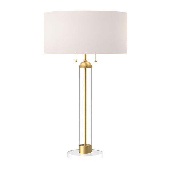Alora - TL567218BGWL - Two Light Table Lamp - Sasha - Brushed Gold/White Linen from Lighting & Bulbs Unlimited in Charlotte, NC
