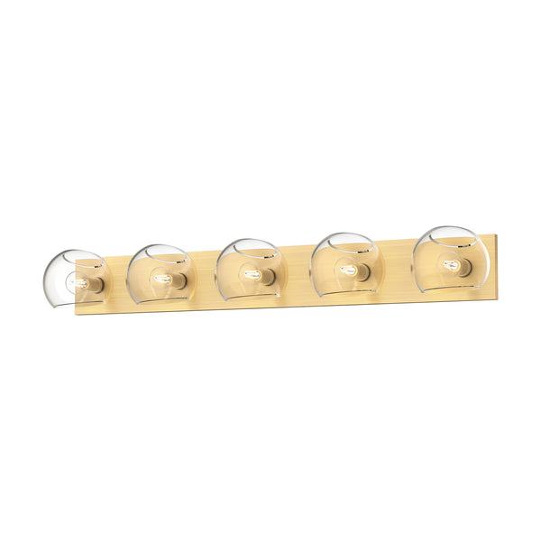 Alora - VL548540BGCL - Five Light Bathroom Fixtures - Willow - Brushed Gold/Clear Glass from Lighting & Bulbs Unlimited in Charlotte, NC