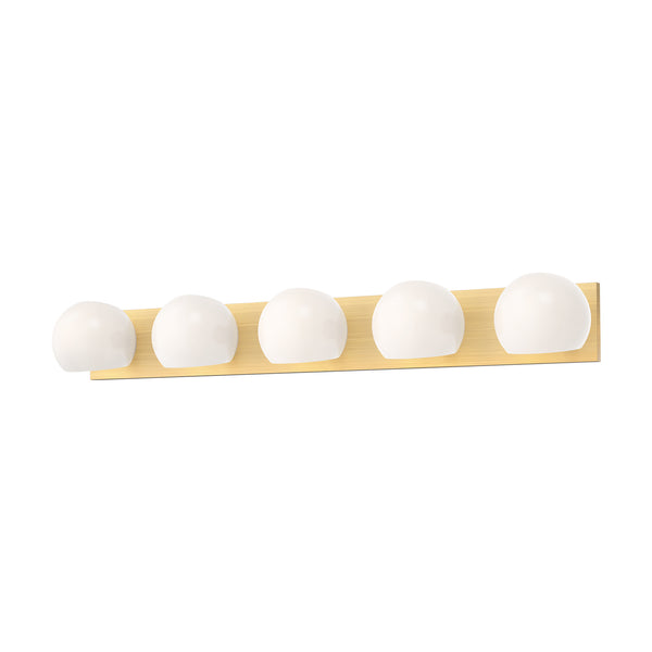 Alora - VL548540BGOP - Five Light Bathroom Fixtures - Willow - Brushed Gold/Opal Matte Glass from Lighting & Bulbs Unlimited in Charlotte, NC