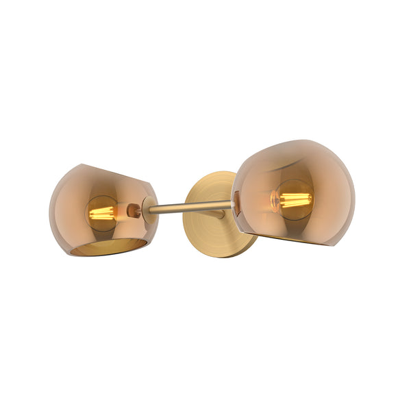 Alora - WV548217BGCP - Two Light Vanity - Willow - Brushed Gold/Copper Glass from Lighting & Bulbs Unlimited in Charlotte, NC