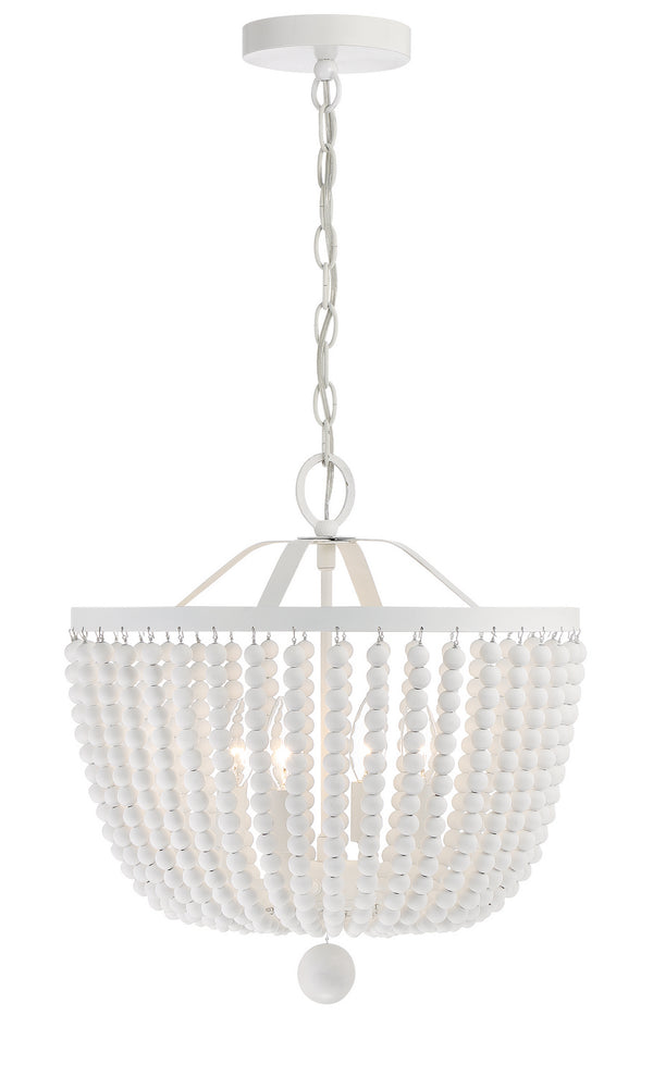Crystorama - 604-MT - Four Light Chandelier - Rylee - Matte White from Lighting & Bulbs Unlimited in Charlotte, NC