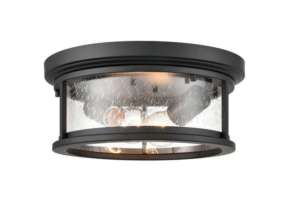 Millennium - 4402-PBK - Two Light Flush Mount - Bresley - Powder Coat Black from Lighting & Bulbs Unlimited in Charlotte, NC