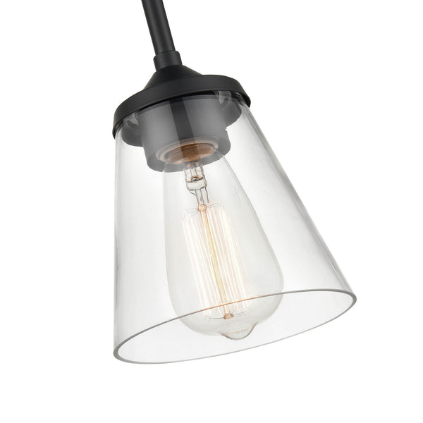 One Light Pendant from the Josleen Collection in Matte Black Finish by Millennium