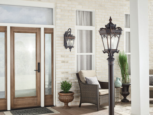 Three Light Outdoor Post Mount from the Tournai Collection in Londonderry Finish by Kichler