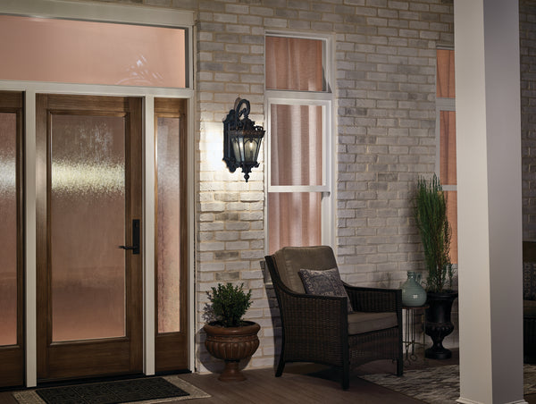 Three Light Outdoor Post Mount from the Tournai Collection in Londonderry Finish by Kichler