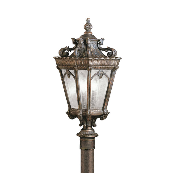 Three Light Outdoor Post Mount from the Tournai Collection in Londonderry Finish by Kichler