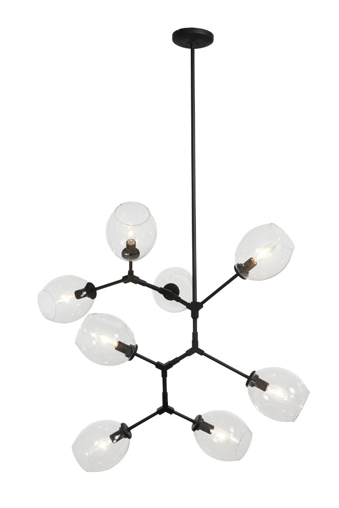 George Kovacs - P1365-66A - Eight Light Pendant - Nexpo - Coal from Lighting & Bulbs Unlimited in Charlotte, NC
