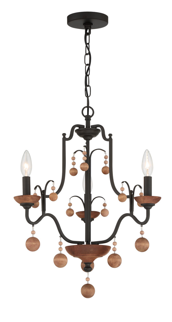 Minka-Lavery - 2663-723 - Three Light Chandelier - Colonial Charm - Old World Bronze W/Walnut Acce from Lighting & Bulbs Unlimited in Charlotte, NC