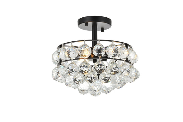 Elegant Lighting - 1107F12BK - Three Light Flush Mount - Savannah - Black from Lighting & Bulbs Unlimited in Charlotte, NC