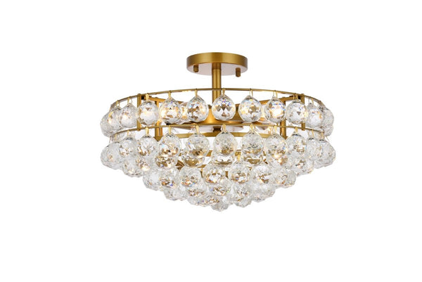 Elegant Lighting - 1107F18BR - Five Light Flush Mount - Savannah - Brass from Lighting & Bulbs Unlimited in Charlotte, NC