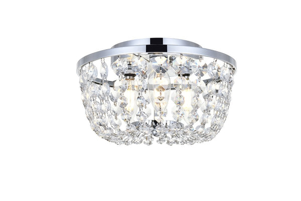 Elegant Lighting - 1109F10C - Three Light Flush Mount - Cora - Chrome from Lighting & Bulbs Unlimited in Charlotte, NC