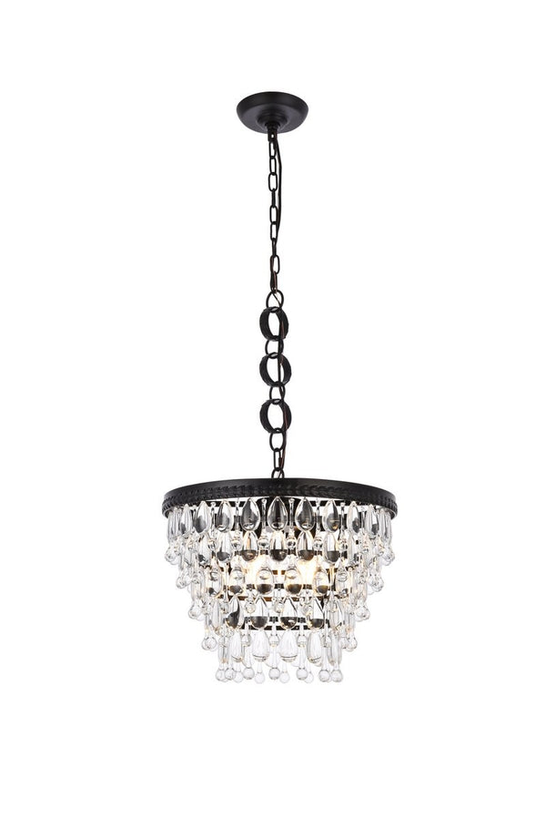 Elegant Lighting - 1219D16BK/RC - Four Light Pendant - Nordic - Black And Clear from Lighting & Bulbs Unlimited in Charlotte, NC