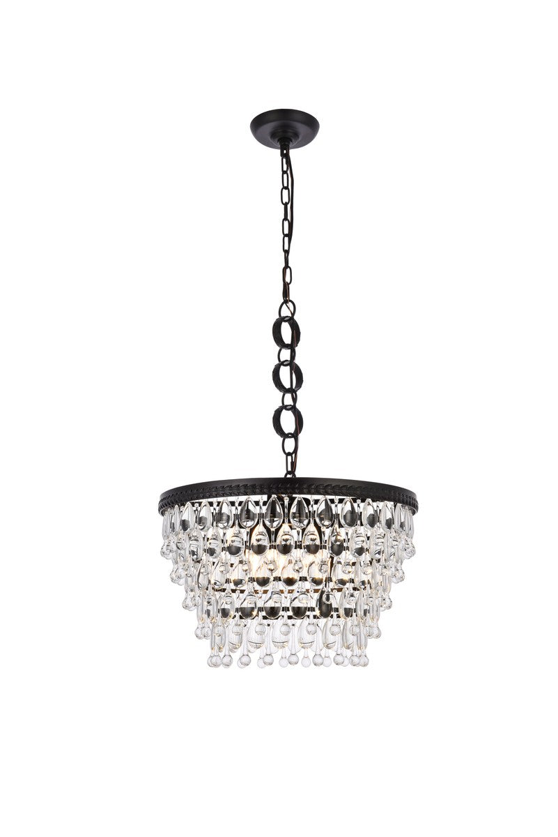 Elegant Lighting - 1219D19BK/RC - Five Light Pendant - Nordic - Black And Clear from Lighting & Bulbs Unlimited in Charlotte, NC