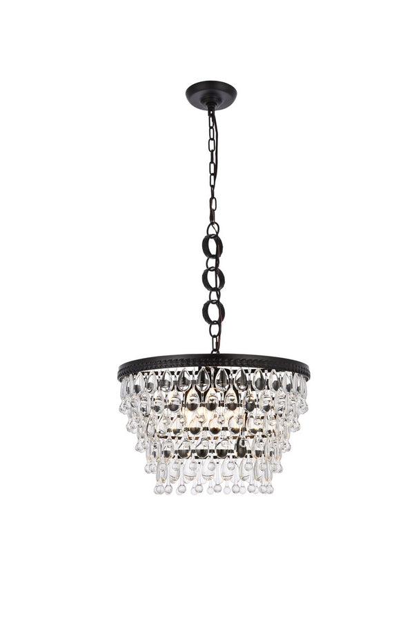 Elegant Lighting - 1219D19BK/RC - Five Light Pendant - Nordic - Black And Clear from Lighting & Bulbs Unlimited in Charlotte, NC