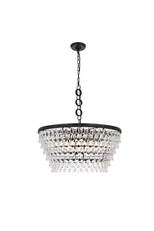 Elegant Lighting - 1219D28BK/RC - Six Light Chandelier - Nordic - Black And Clear from Lighting & Bulbs Unlimited in Charlotte, NC