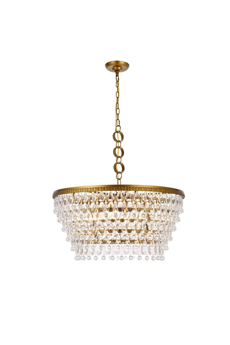 Elegant Lighting - 1219D28BR/RC - Six Light Chandelier - Nordic - Brass And Clear from Lighting & Bulbs Unlimited in Charlotte, NC
