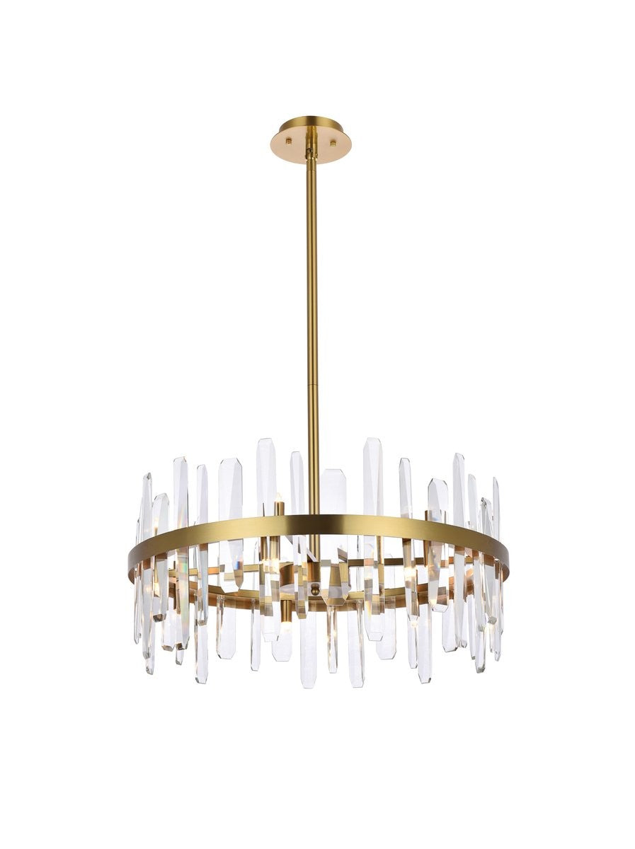 Elegant Lighting - 2200D25SG - 14 Light Pendant - Serena - Satin Gold from Lighting & Bulbs Unlimited in Charlotte, NC