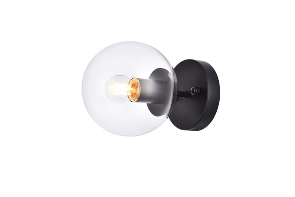 Elegant Lighting - LD2450BK - One Light Flush Mount - Mimi - Black And Clear from Lighting & Bulbs Unlimited in Charlotte, NC