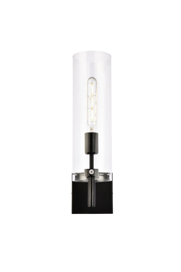 Elegant Lighting - LD2362BK - One Light Wall Sconce - Savant - Black And Clear from Lighting & Bulbs Unlimited in Charlotte, NC
