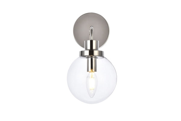 Elegant Lighting - LD7031W8PN - One Light Bath - Hanson - Polished Nickel And Clear Shade from Lighting & Bulbs Unlimited in Charlotte, NC